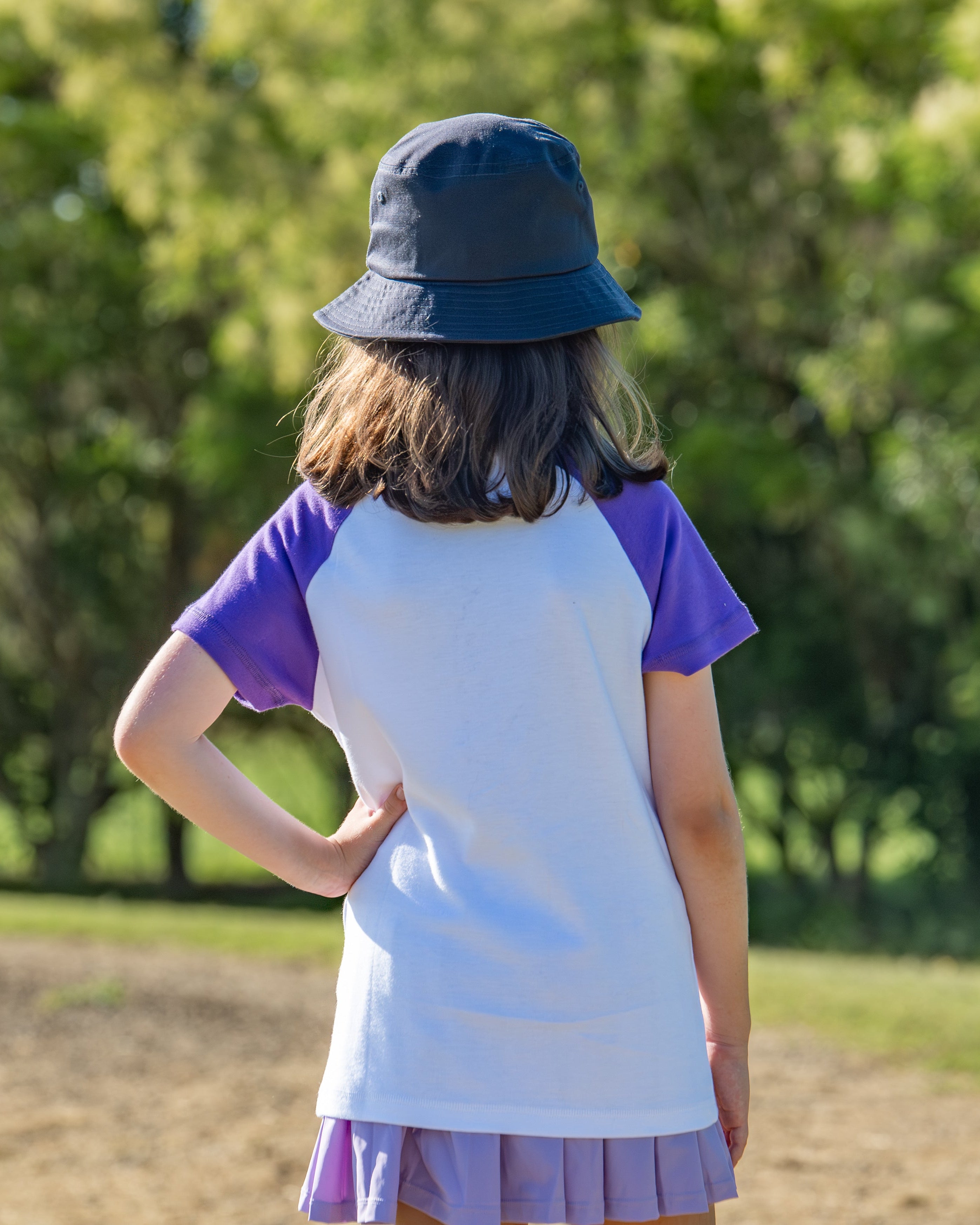 Kids Raglan Tee White Purple