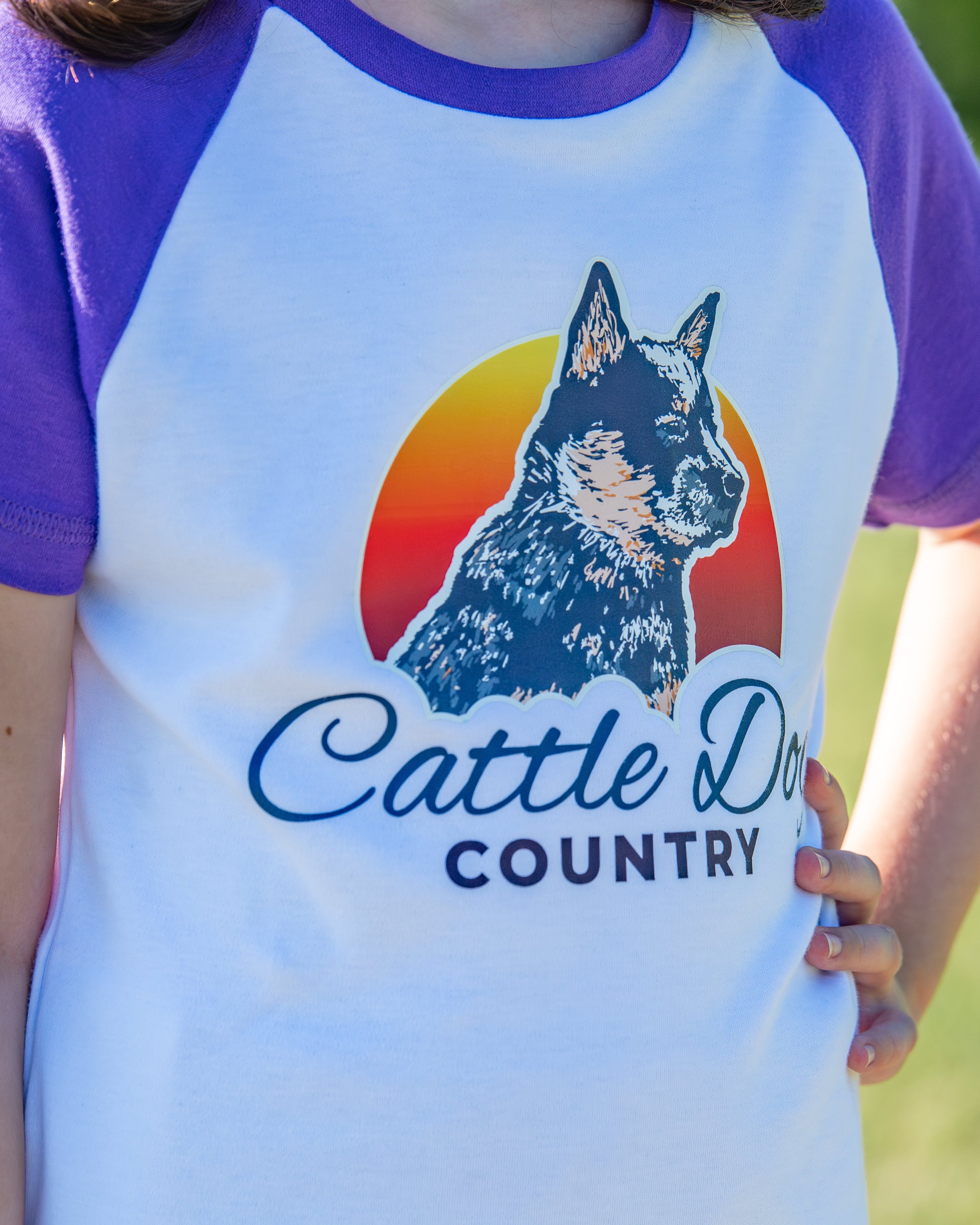 Kids Raglan Tee White Purple