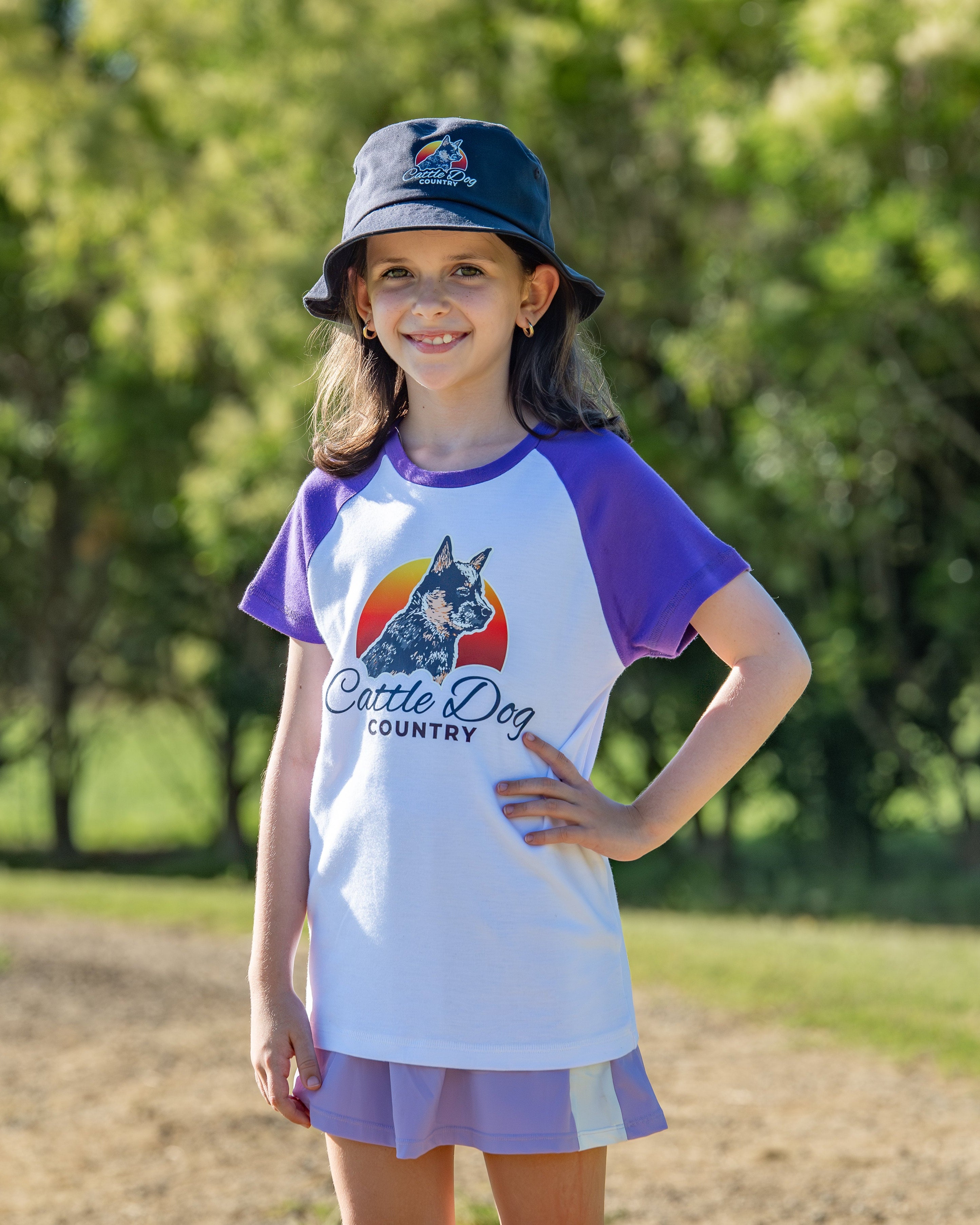 Kids Raglan Tee White Purple