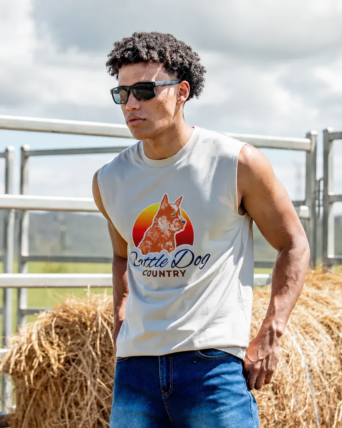 Men's Classic Tank Bone Red Dog
