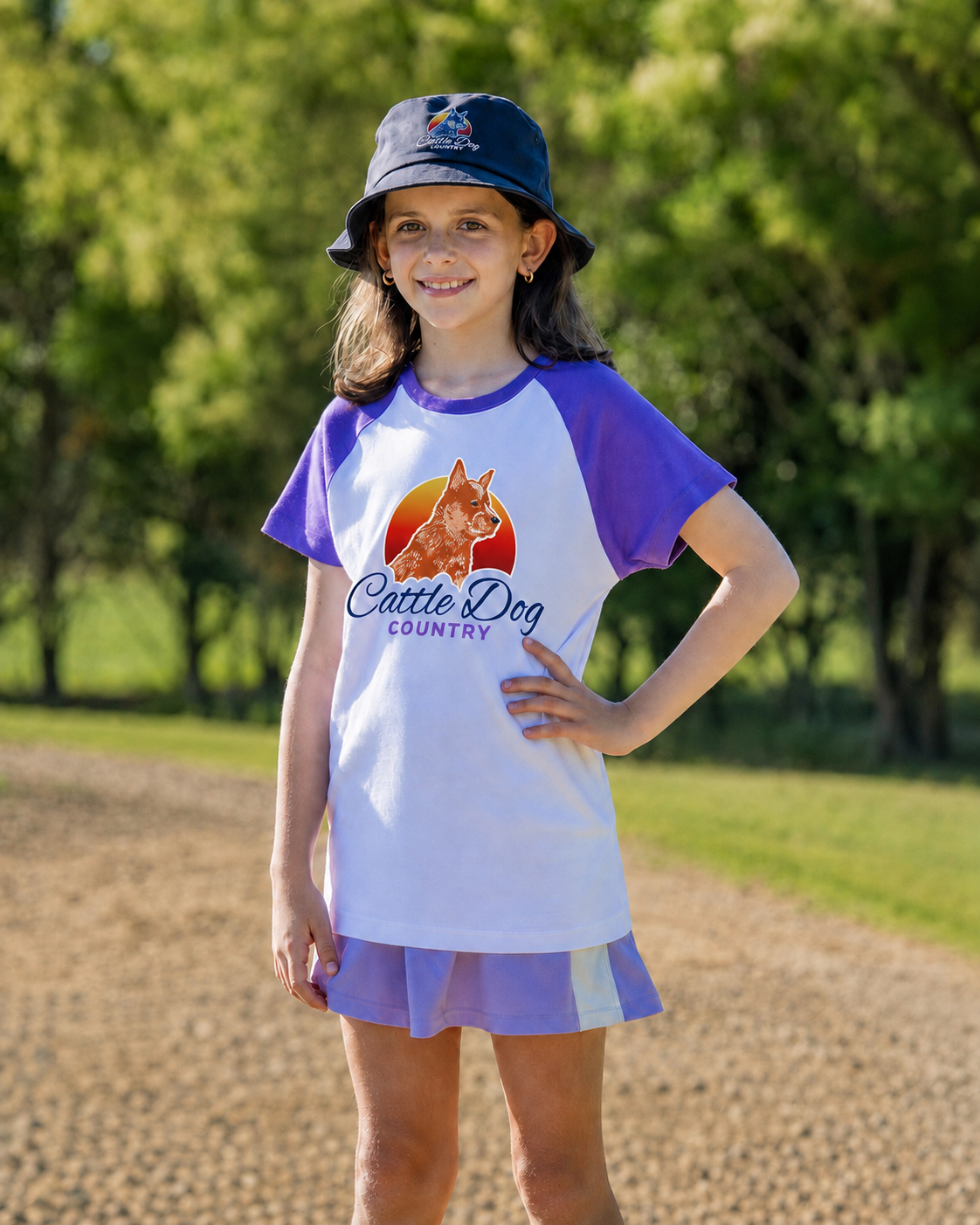Purple Raglan Tee Red Logo