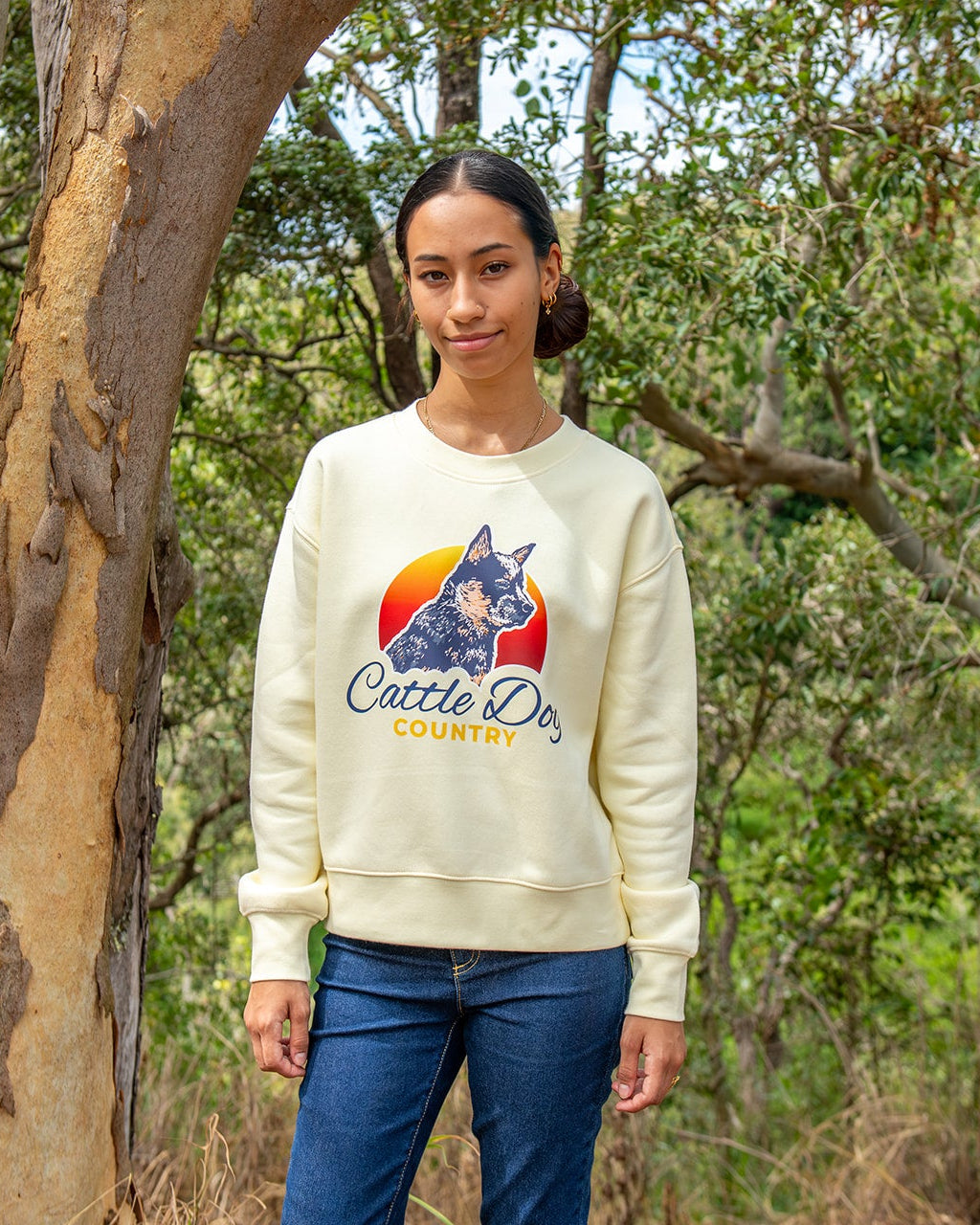 Womens relax crew jumper butter
