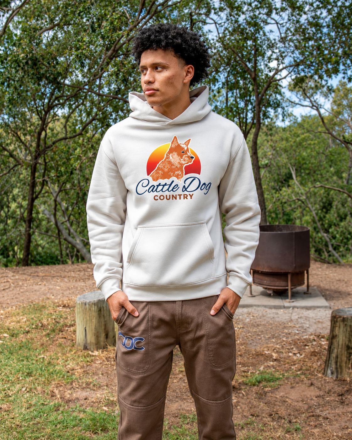 Mens Relaxed Hood - Bone