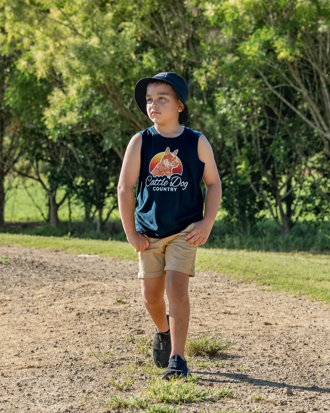 Kids Barnard Tank Tee - Navy