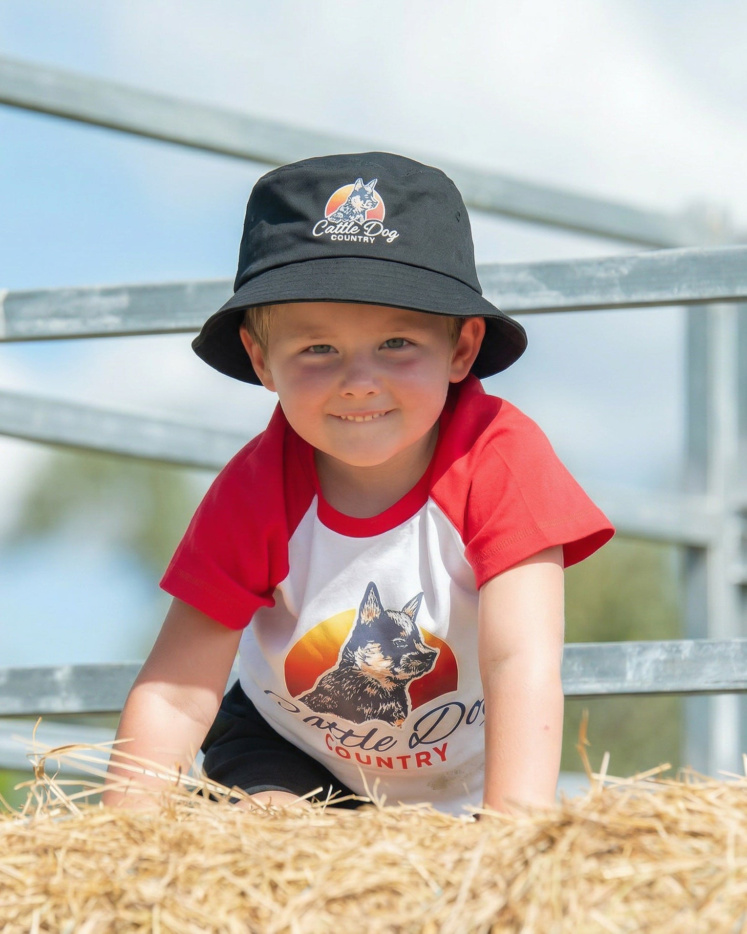 Kids Bucket Hat Black Wide V2