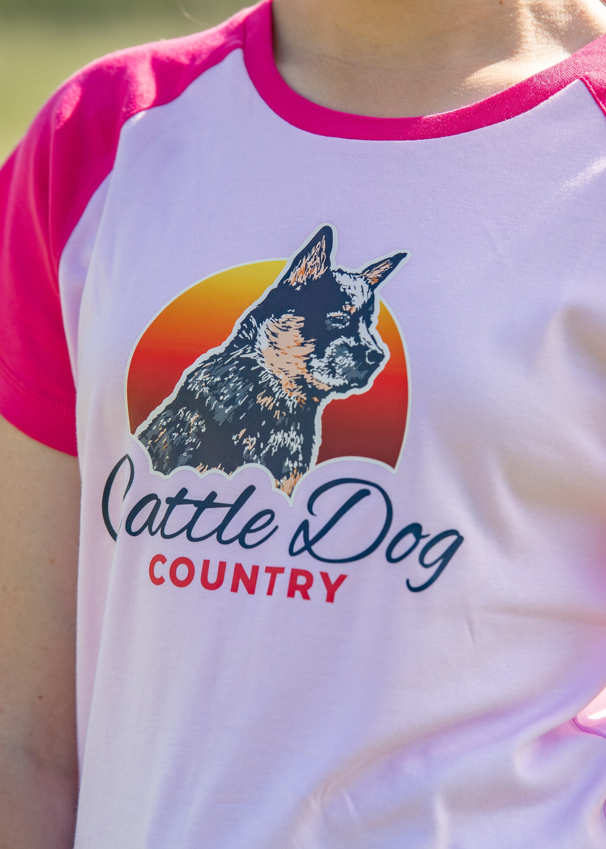Kids Raglan Tee Hot Pink Pink