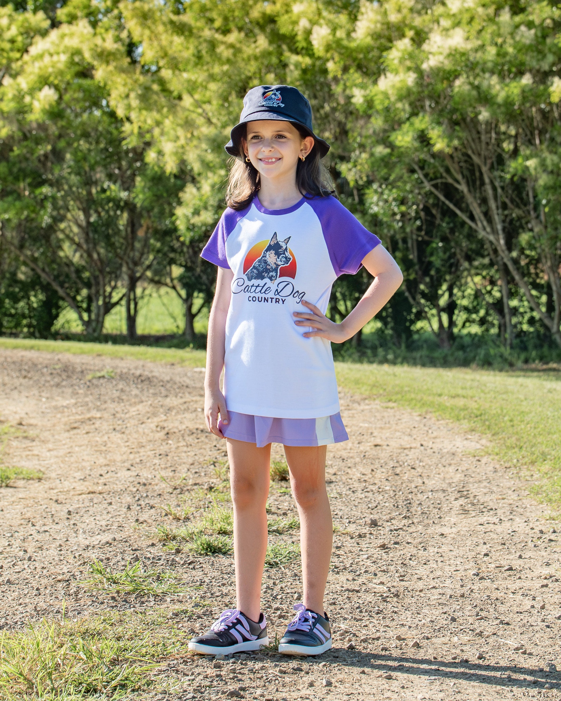 Kids Raglan Tee White Purple