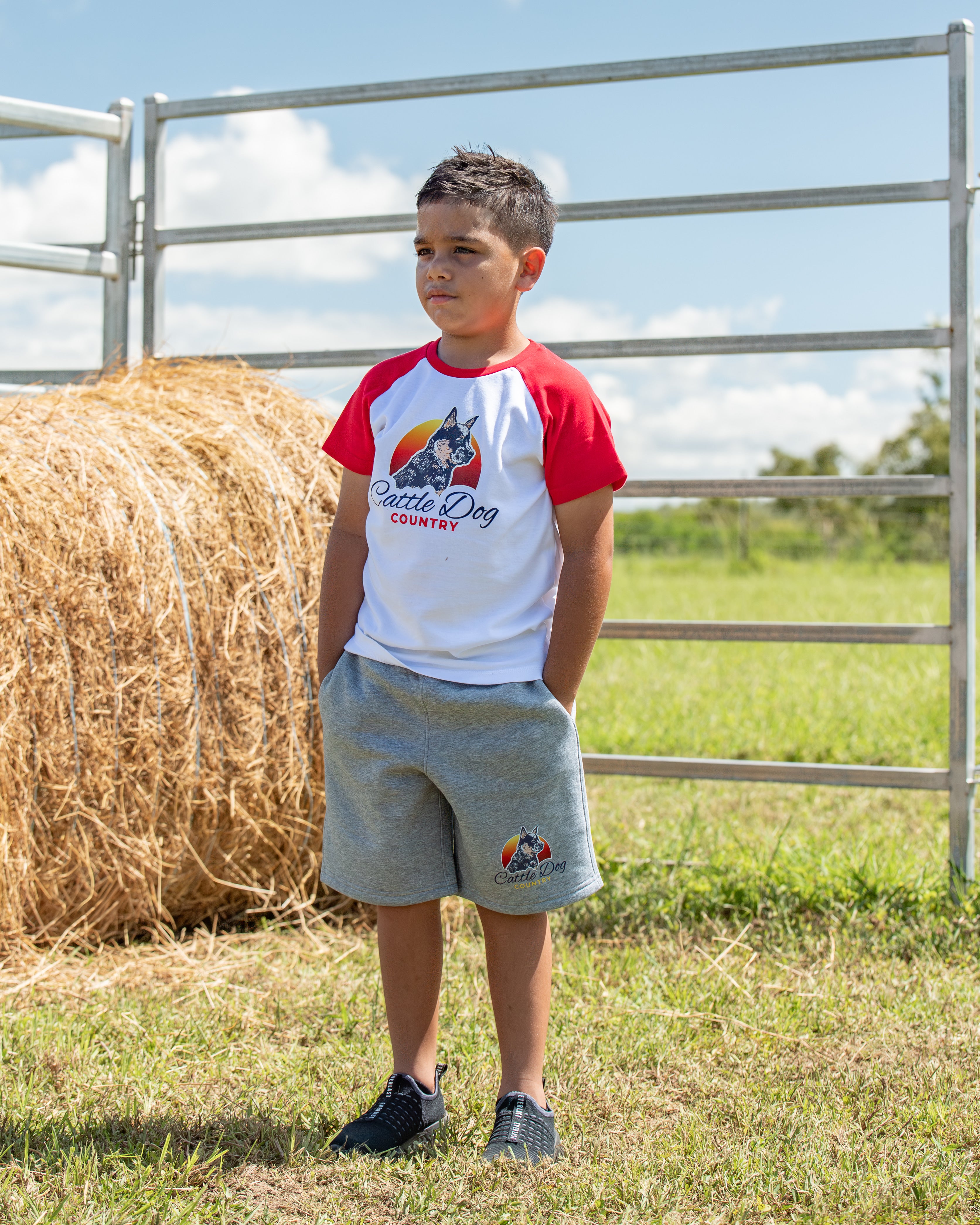 Kids Relaxed Track Shorts Grey