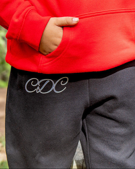 Kids Track Pants Black Close Up