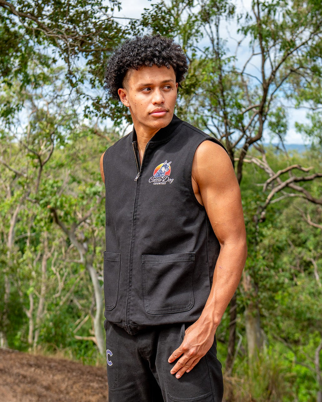 Mens Canvas Heavy Vest Black