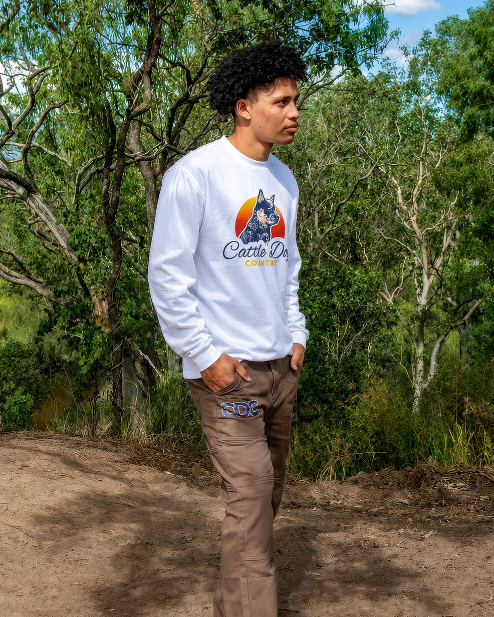 Mens Heavy Long Sleeved Tee White