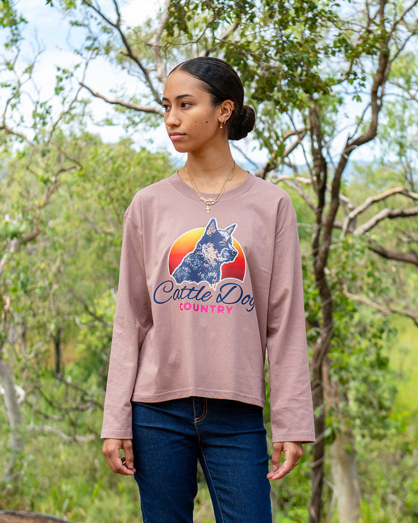 Womens Martina Long Sleeve Tee Hazy Pink